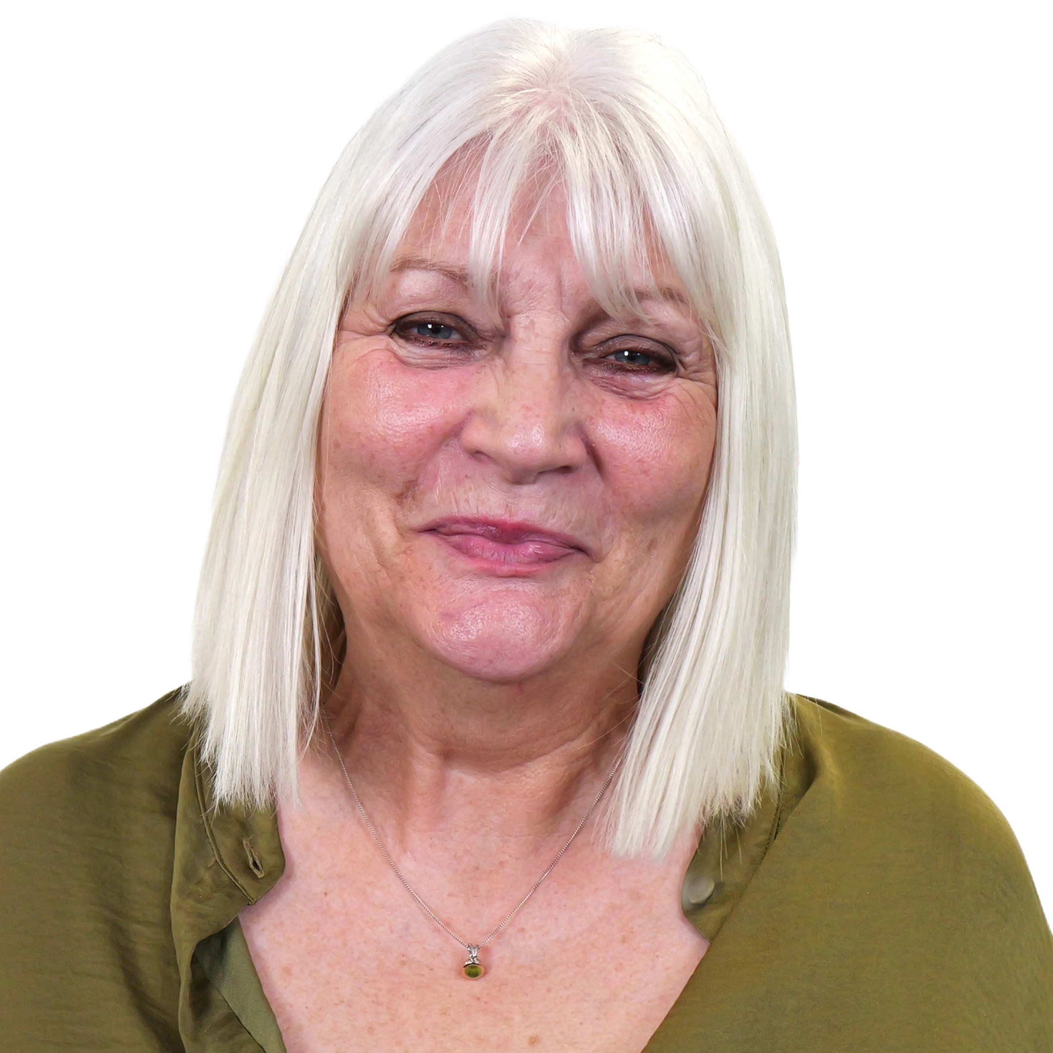 Jan Alcock (TMS) smiling in a white background.