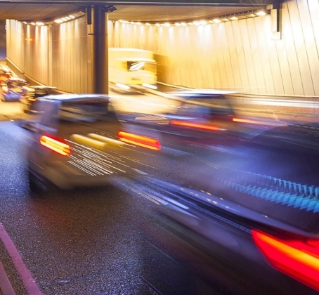 London underpass, lights, tunnel, digital advertising