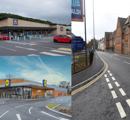 Collage of Aldi and Lidl stores developments