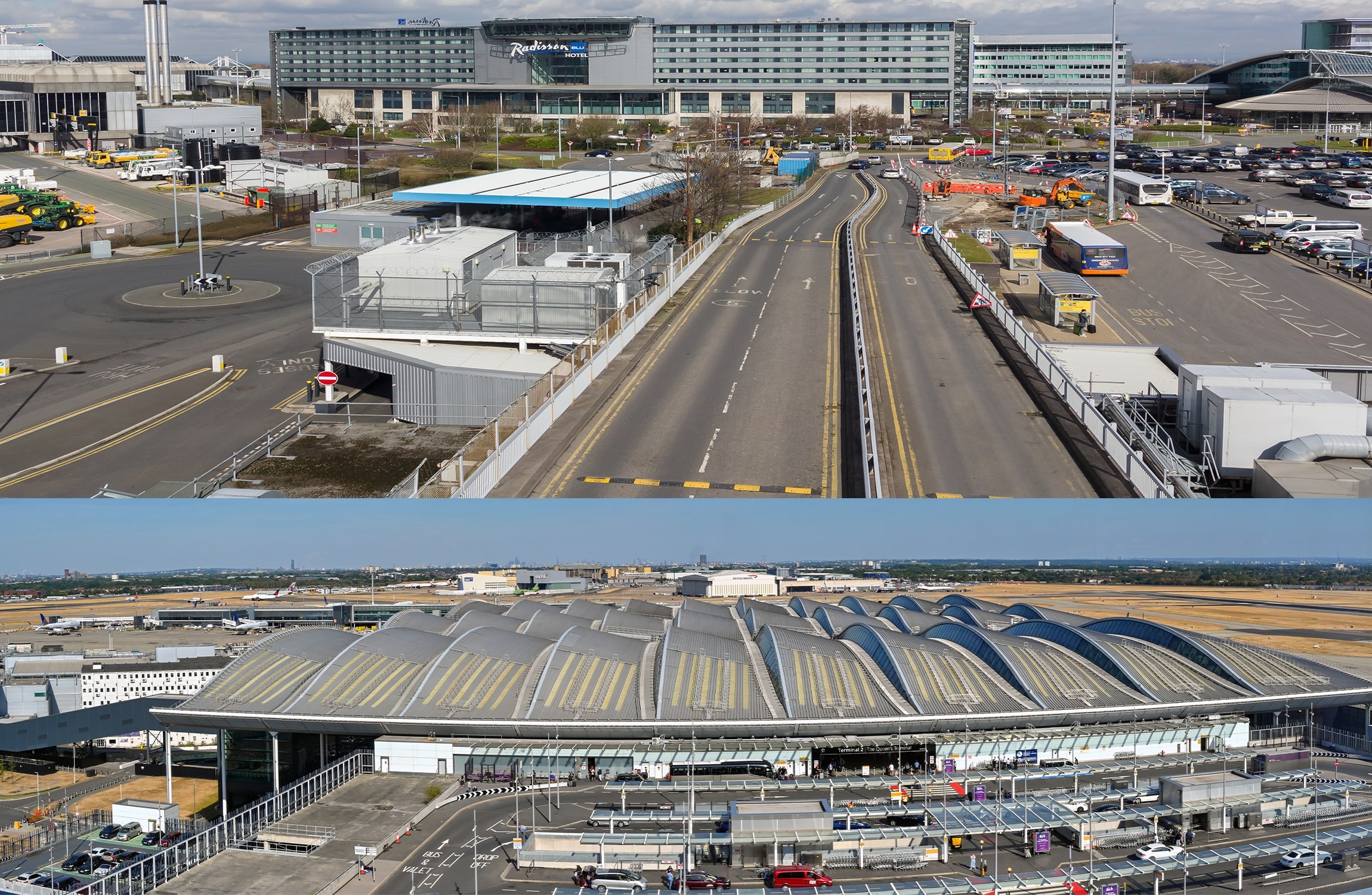 Manchester Airport (Top) London Heathrow Terminal 2 (Bottom)