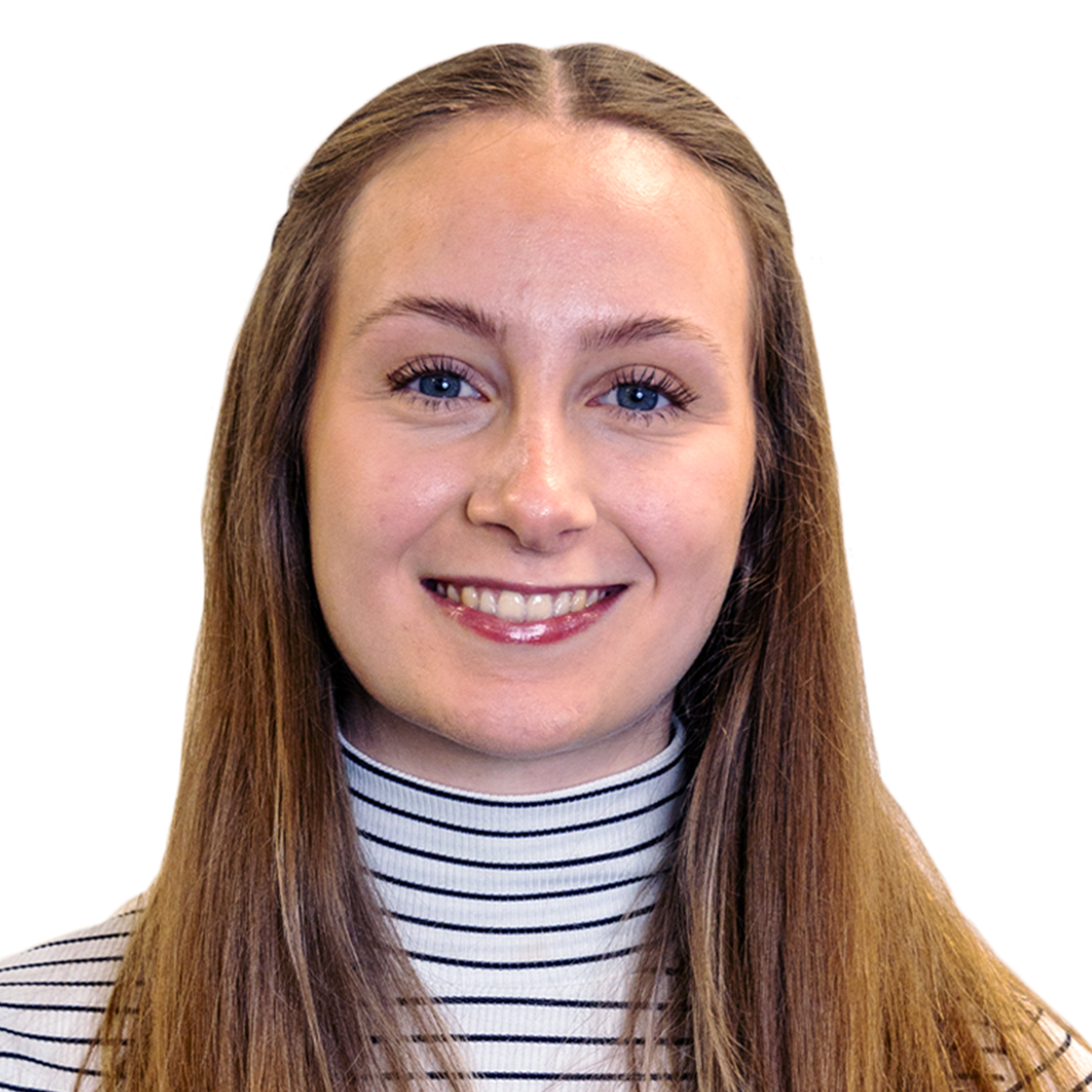 Amelia Hill (TMS) smiling in a white background.