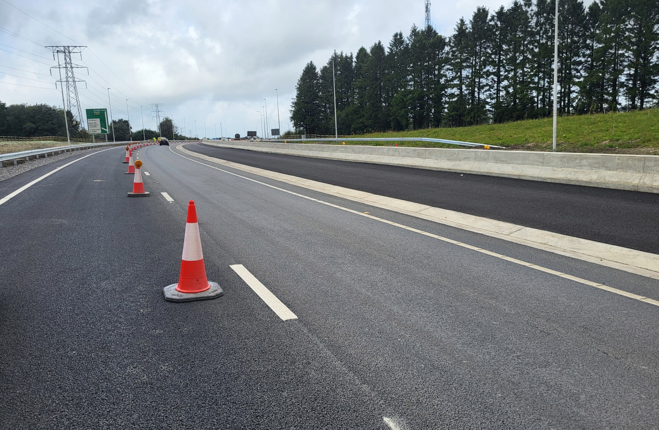 Heads of the valley scheme with traffic cones.