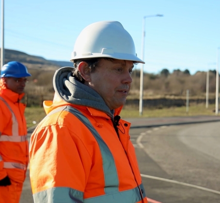 Hammy Aulak (TMS) and Lee Williams (TMS) looking at the roundabout