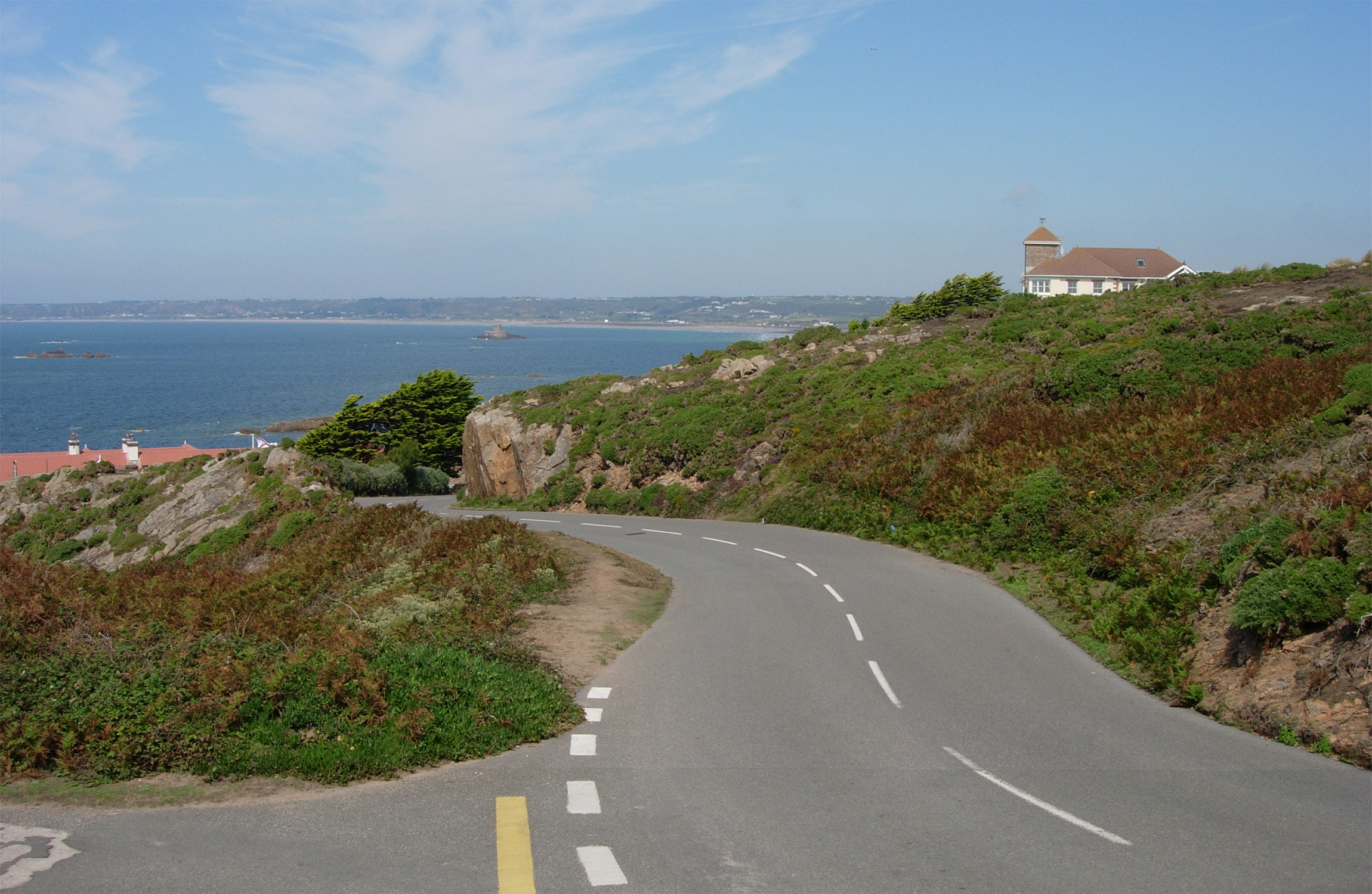 Winding road in Jersey.