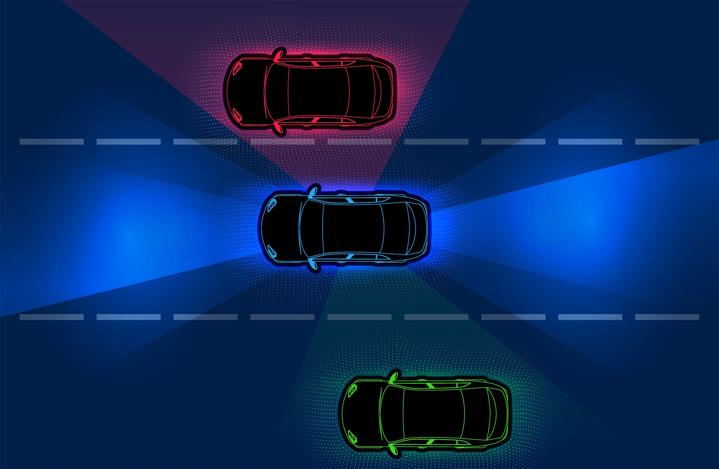 Lane assist technology diagram example.