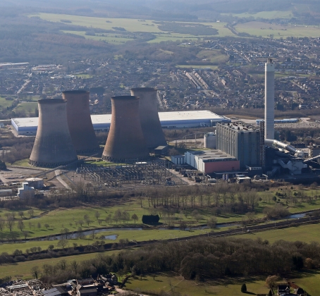 Aerial view of the Rugeley Power Station.
