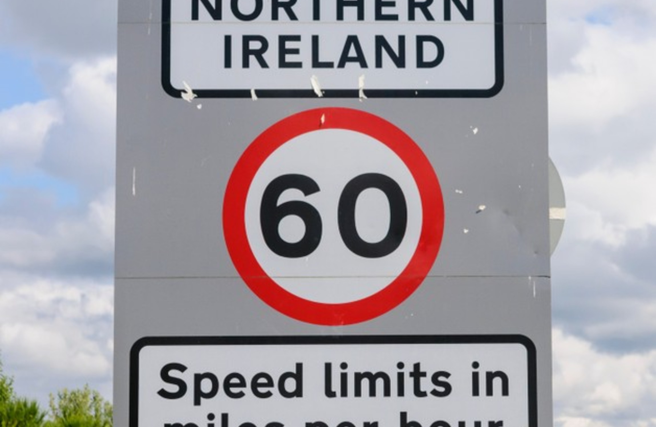 60 mph speed sign in Northern Ireland.